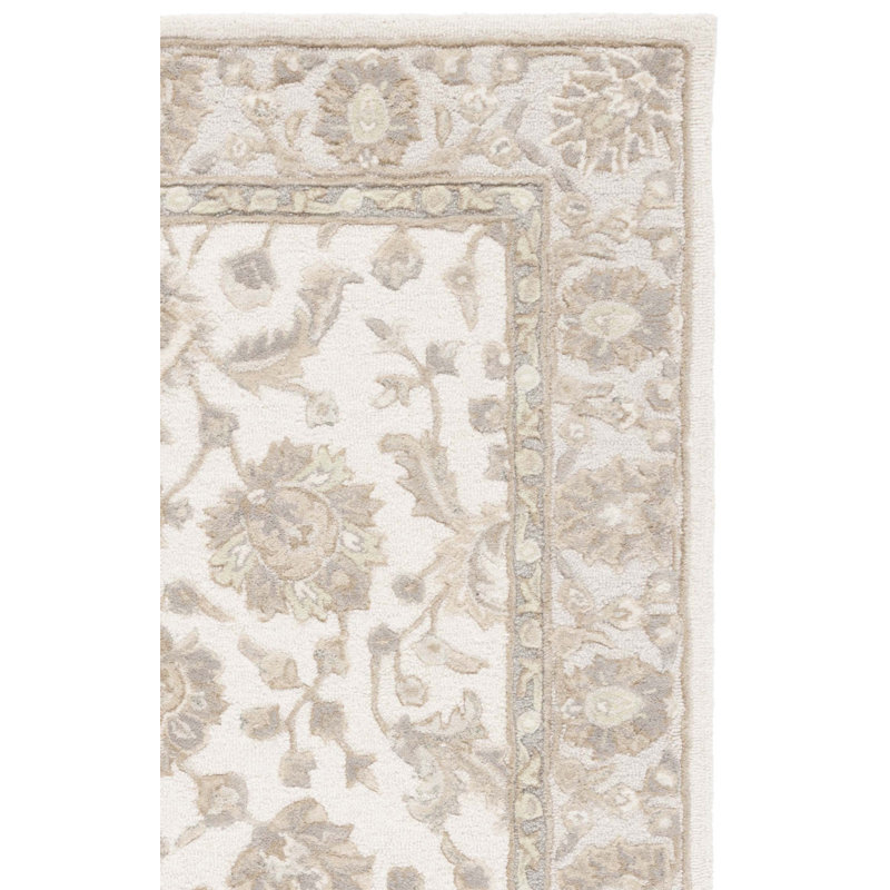Tapis brun / crème en laine touffeté à la main Sofiane, Rectangle 9 pi x 12 pi