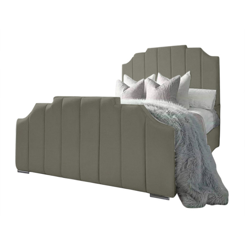 Tyrion Upholstered Bed Frame, Asphalt, Double (4'6)