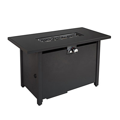 25 H X 42 W Steel Outdoor Fire Pit Table With Lid