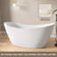 Baignoire de trempage autoportante en une seule pièce avec bonde en acier inoxydable de 63 po x l 31,5 po x H 28,75 po.