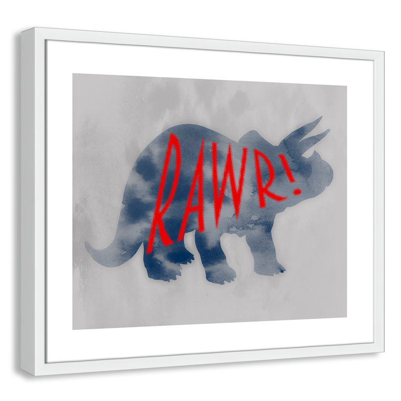 Dino Rawr Art, H 20,5 po x l 24,5 po x P 1,18 po, Encadré de boîte blanc