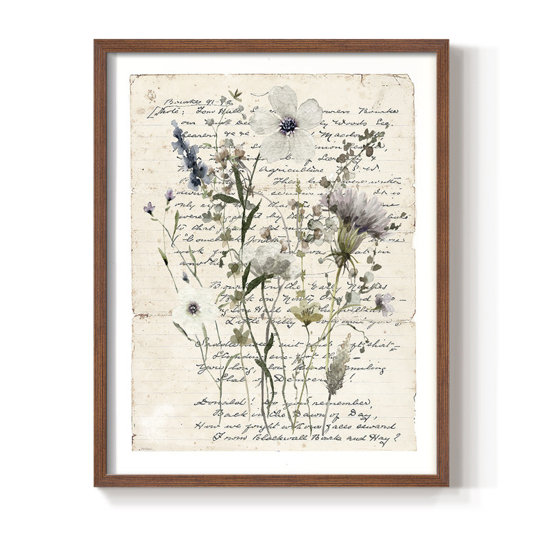 «Flea Market Botanical II», reproduction encadrée - bois massif