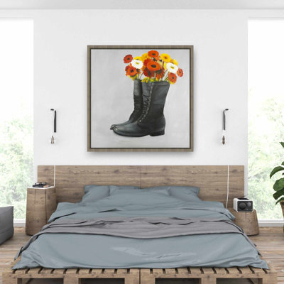 Boots Full of Flowers | Western Bedroom Canvas Decor