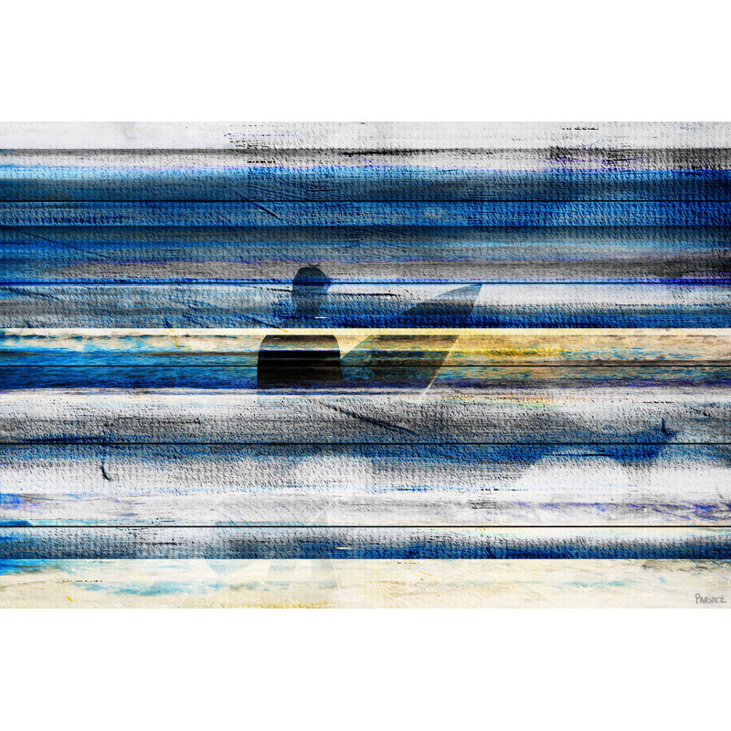 «Blytheville Waiting For Waves», reproduction d'art sur bois blanc, H 12 po x l 18 po x P 1,5 po