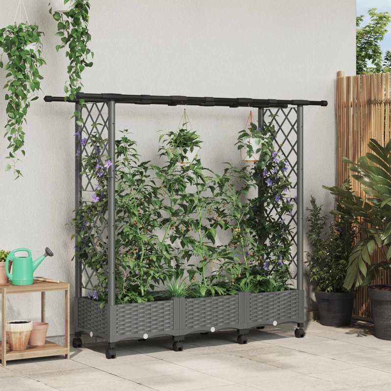 Raised Garden Bed, 127cm H x 164cm W x 40cm D, Light Grey