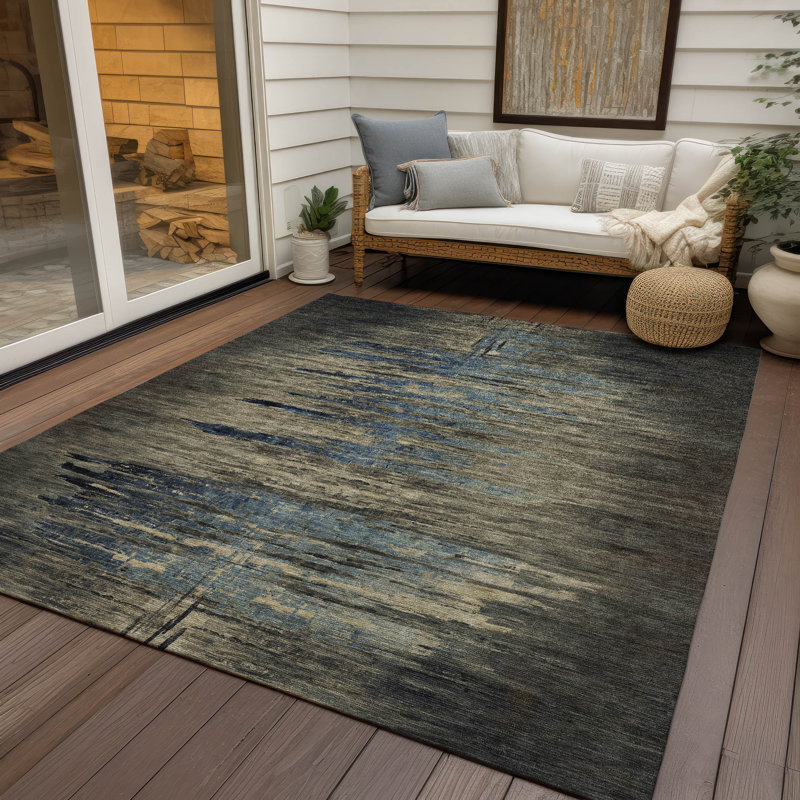 Machine Washable Indoor/Outdoor Christain ACN1299 Coffee Rug, Rectangle 8' x 10'
