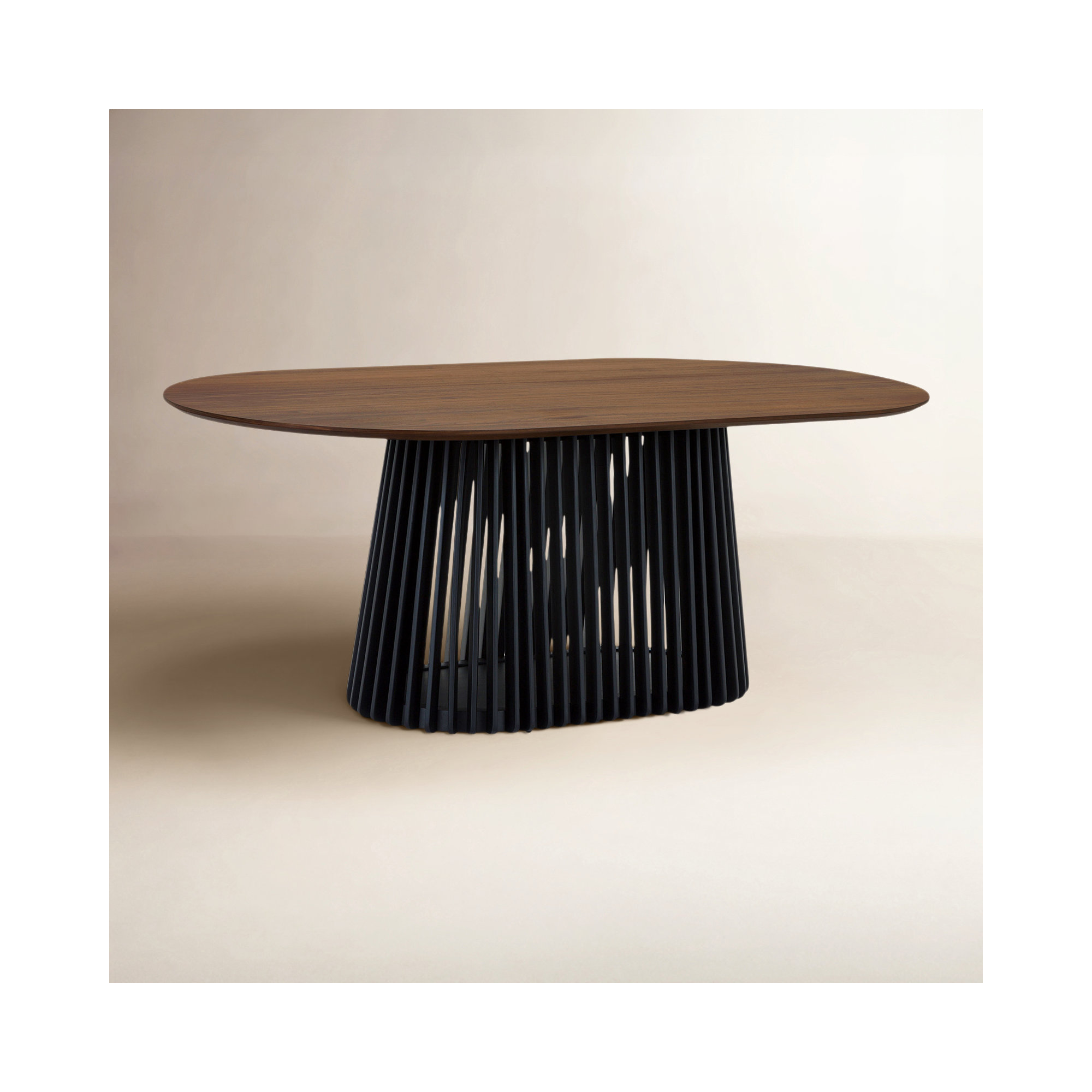 Burgal 79'' Oval Dining Table, Brown/Black