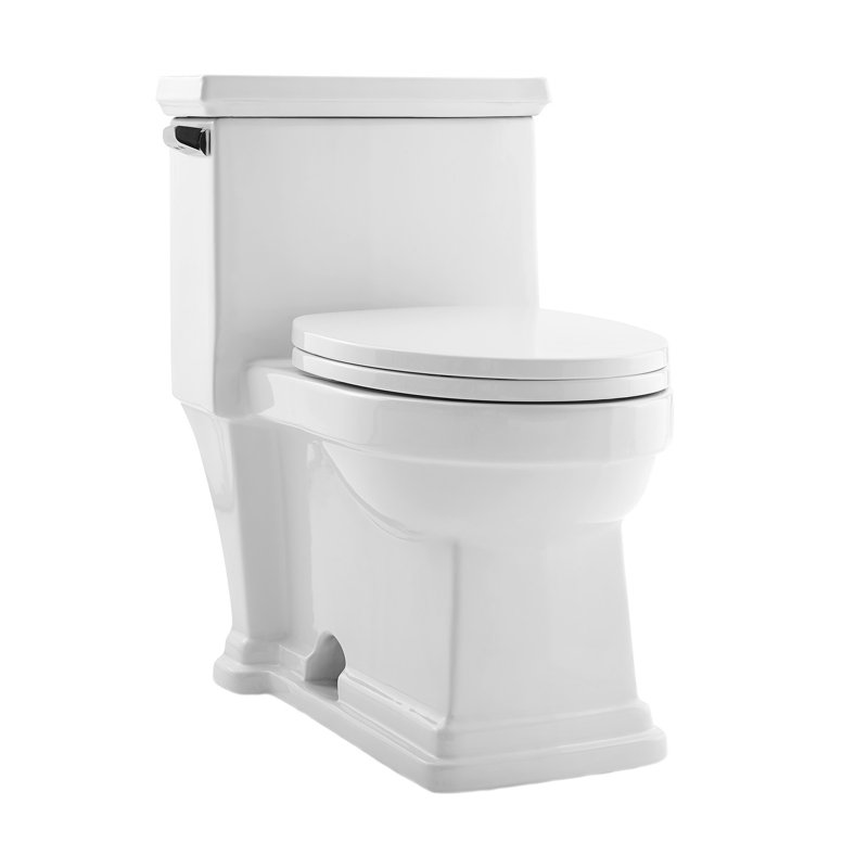 Toilette allongée une pièce à double chasse Voltaire 1,1 / 1,6 gpf, Blanc lustré, Gauche