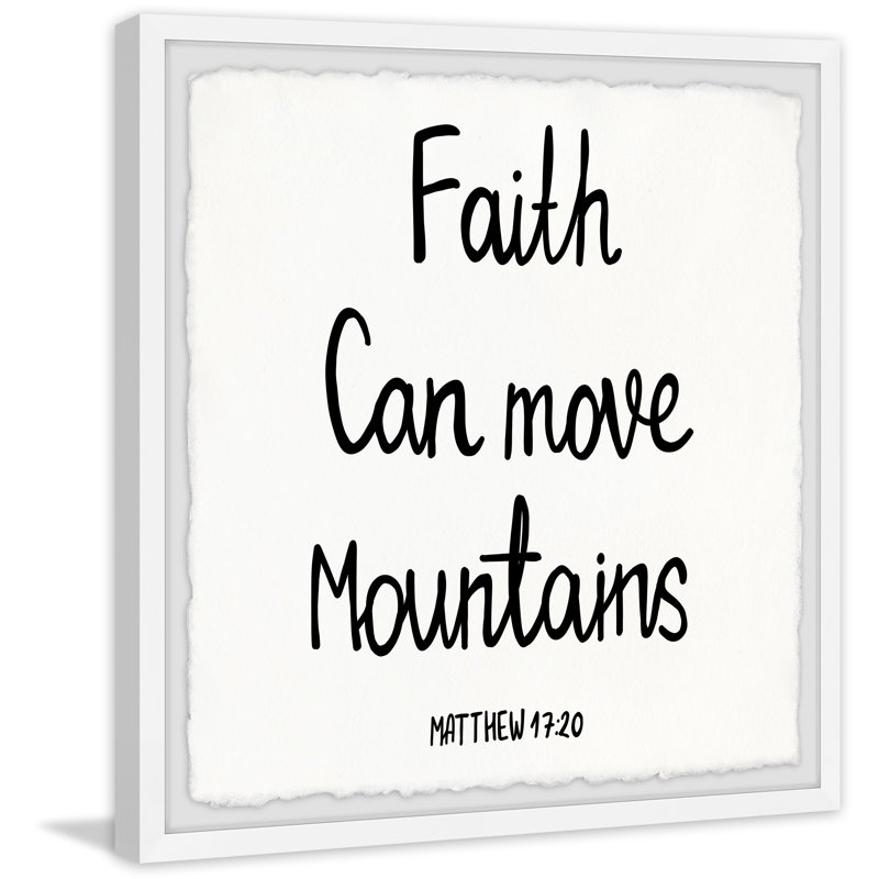 Faith Move Mountains 1 Piece Single Picture Frame Painting, 30cm H x 30cm W x 3.81cm D