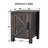 24'' Tall Farmhouse End Table With Charging Station, Wood Nightstand With Adjustable Shelf, Built-in Outlets-1543640920
