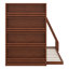 Lit superposé simple au-dessus de double avec tablette de rangement, cadre de lit superposé au sol en bois massif avec garde-corps et échelles de sécurité-1218315263