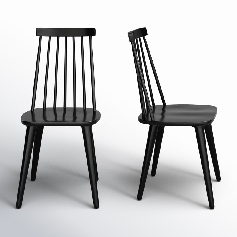Chaise d'appoint en bois massif Rolde, Noir, noir, noir, noir
