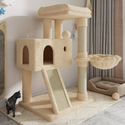 Gateshead 35.8'' H Cat Tree Condos and Scratching Posts Included, with Platform and Basket