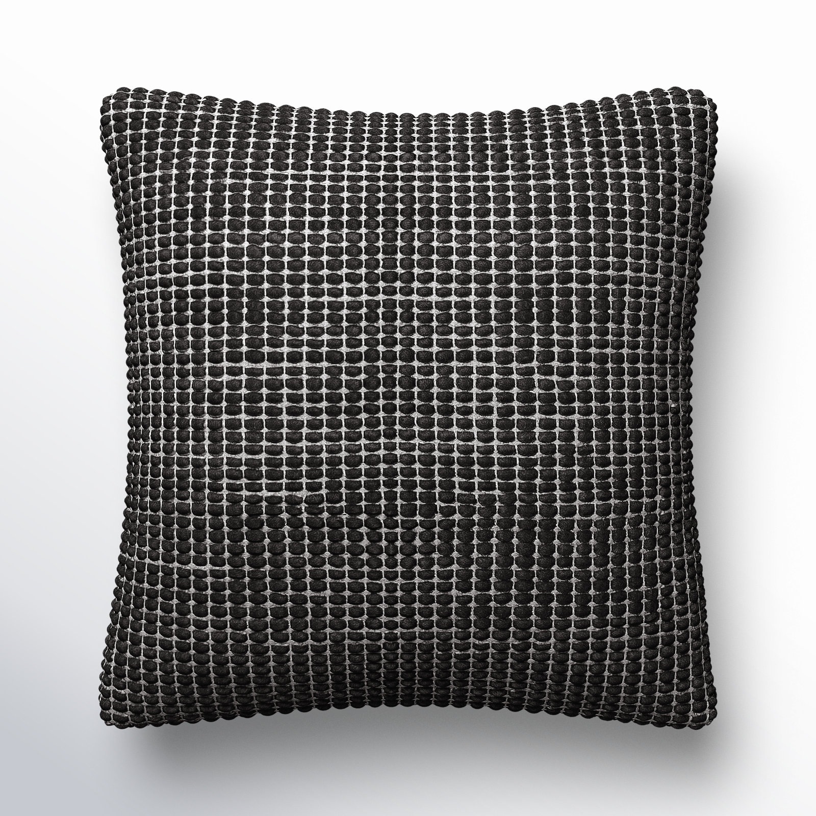 Waverly Wool Pillow Cover, Black, Polyester/Polyfill, 20" x 20"