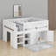 Lit mezzanine double avec armoire de rangement-339768484