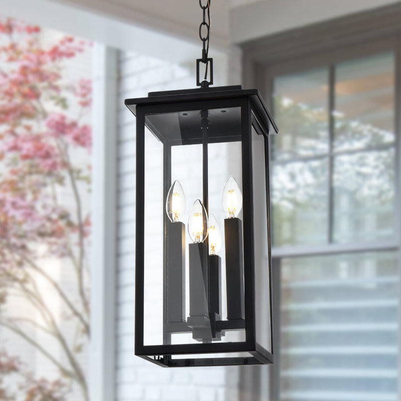 Selami 4 - Light Dimmable Square / Rectangle Chandelier, Matte Black