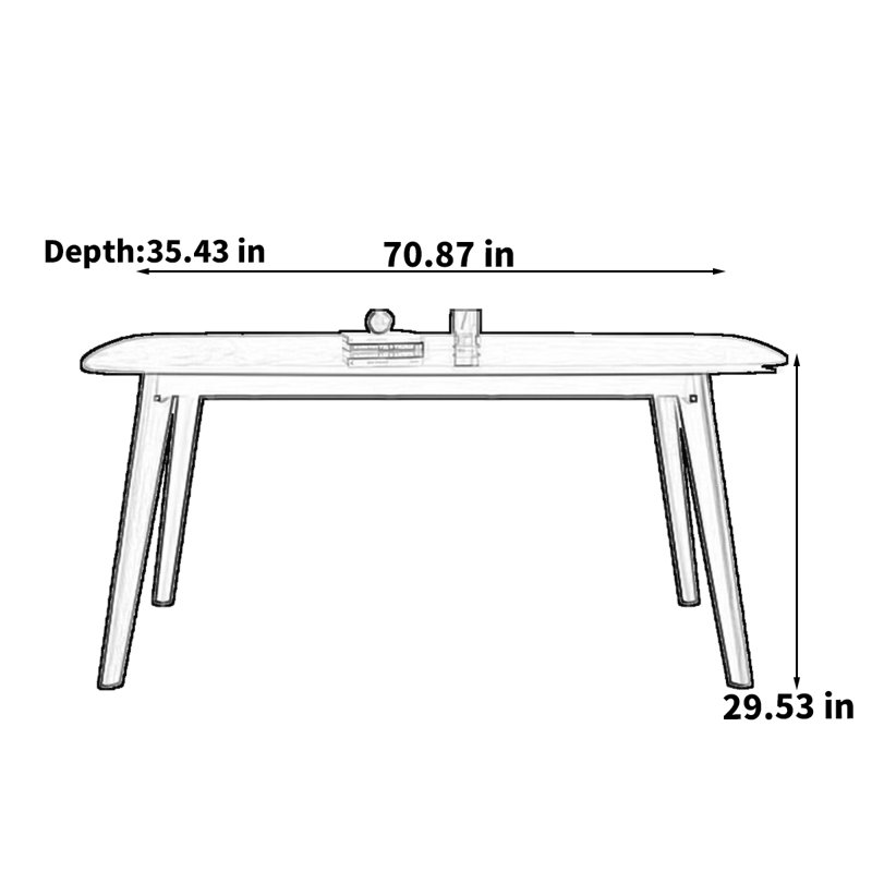 Rectangular modern sintered stone dining table