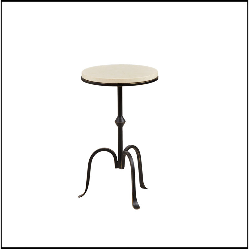 Unique Metal-Based Marble Accent Table
