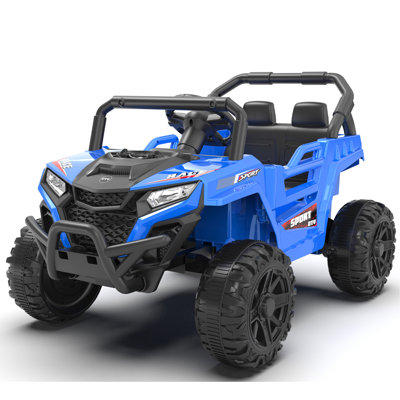 12V 2WD  Ride On UTV W/ 2.4G PC,Anti-Collision Bar,High Chassis,Anti-Slip Wheels & 4-Wheel Suspension,Upgraded Battery For 2-Hour Runtime,Provide A Safe Speed Of 1.86-3.11Mph For  Aged 3-5