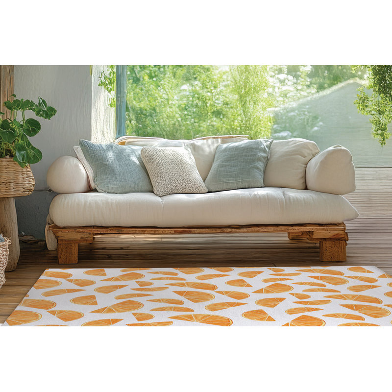 Tapis d'extérieur Summer Oranges, Rectangulaire 2 pi x 3 pi