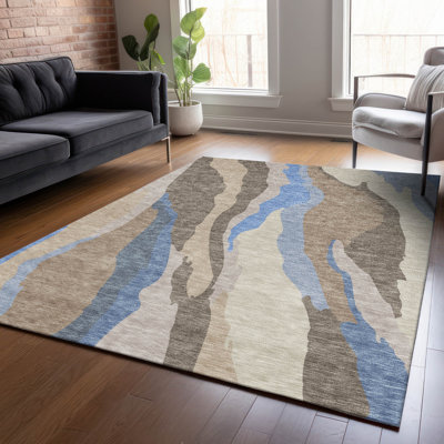 Tapis intérieur / extérieur brun Petala 