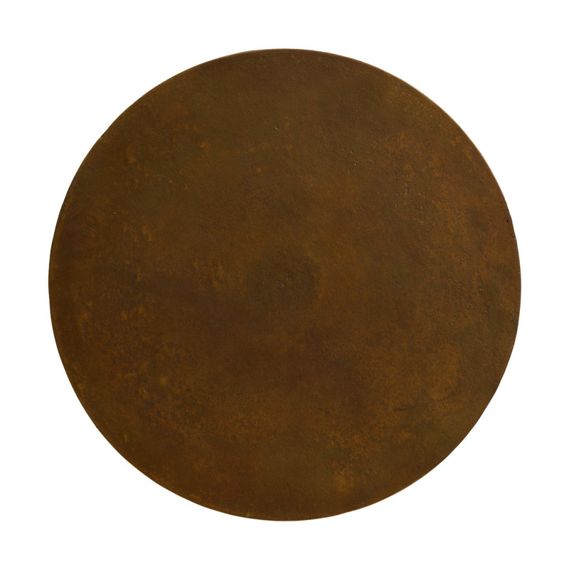 Malloy Outdoor Round Side Table, Antiqued Brass