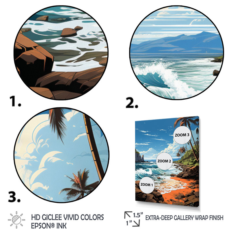 «Beach Photo Tropical Vibes XX» sur toile, L 12 po x H 20 po, Cadre photo noir