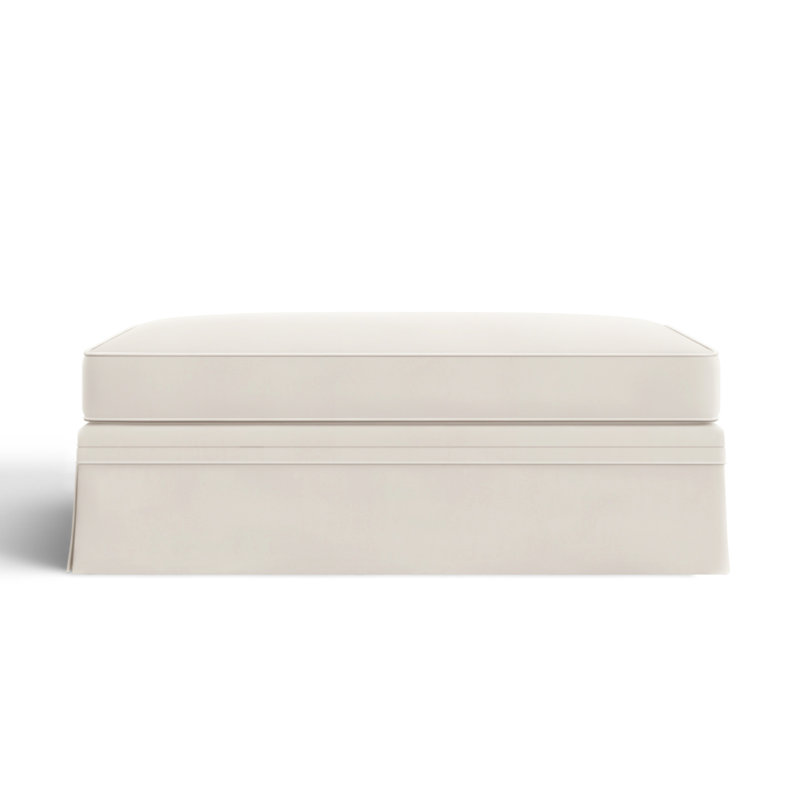 Shelby Upholstered Storage Ottoman, Canvas Canvas Sunbrella® Canvas