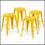 Ensemble de 4 tabourets de bar de 24 po à hauteur de comptoir, tabourets de bar en métal sans dossier, empilables, détachables et faciles à assembler, pour un îlot de cuisine / bar / café / salle à manger (jaune)-619615429-619615295-619615435