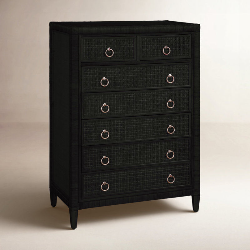 Monterey 7 - Drawer Dresser, Black, Satin Nickel, Yes