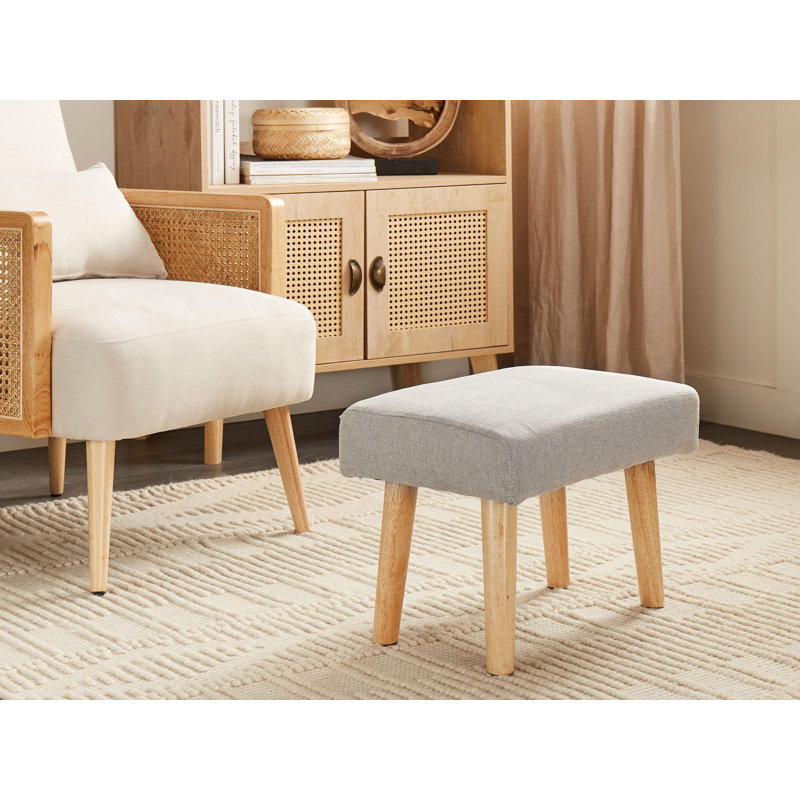 Saskia 50cm Wide Rectangle Footstool Ottoman, Light Grey