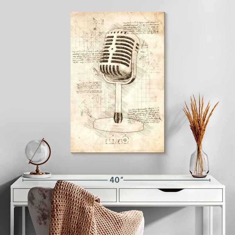 Plan du microphone Abarca, H 30 po x l 20 po