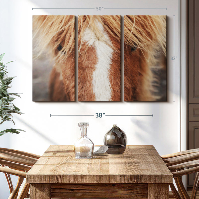 Animal, reproduction sur toile «Gros plan d'un cheval Islandais», H 32 po x l 50 po x P 1,25 po