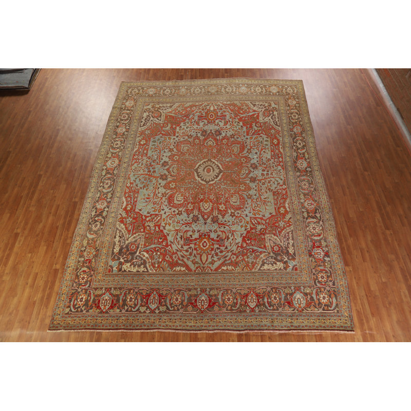 Pre-1900 Vegetable Dye Traditional Large Rug 11x15