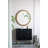 34"Wood Round Mirror,Circle Wall Mirror