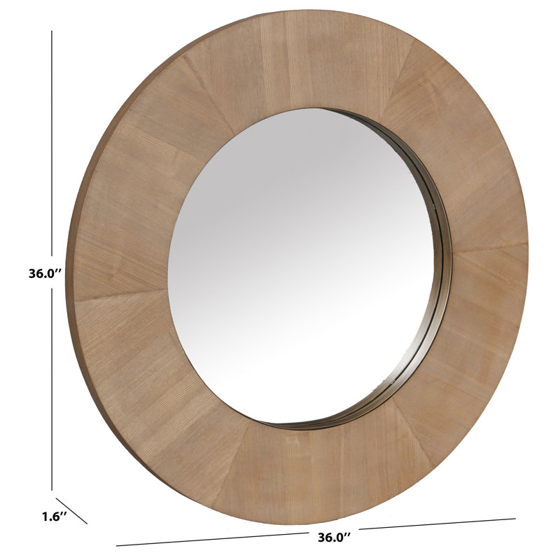 Miroir rond en bois Netta, Naturel
