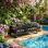 Causeuse d'extérieur composite en bois et plastique l 56,75 po x P 27,5 po x H 24,75 po Giovanna