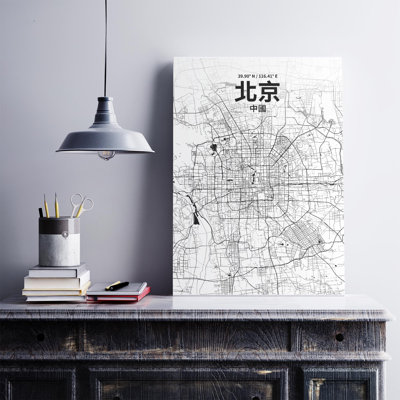 Pékin (chinois traditionnel), impression de carte de la ville