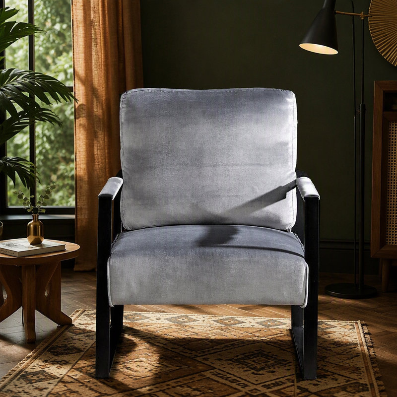 Fauteuil d'appoint Classic Mid Century, Grey Velvet