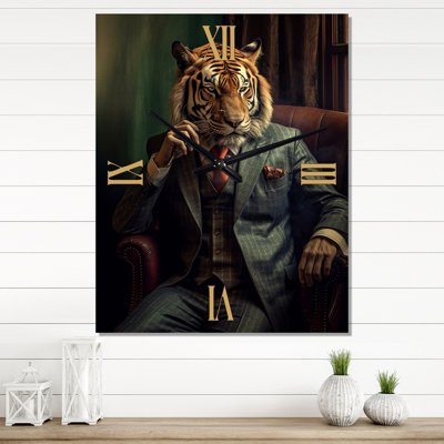 Eveline - Animals Lion Wall Clock Oversized