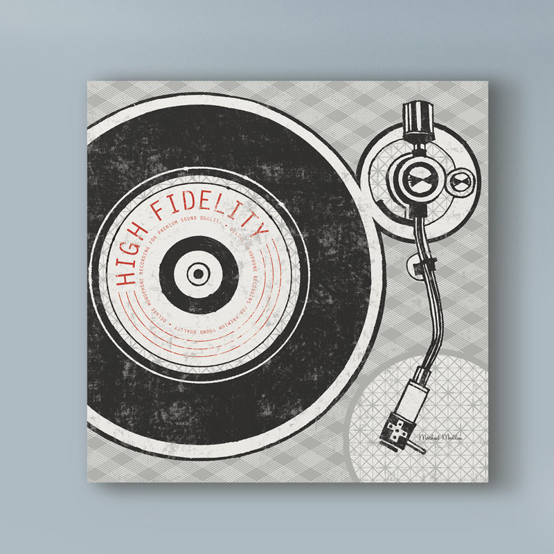« rétro analog recording player », reproduction d’impression sur toile tendue, H 14 po x l 14 po x P 2 po
