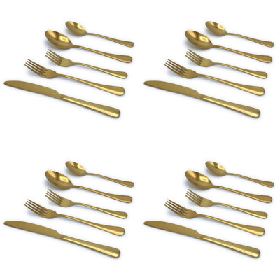 Luly Reflective 20-Piece Coloured Stainless Steel Flatware Set