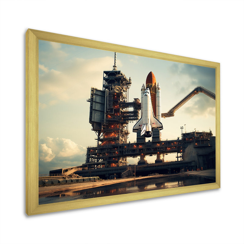 Space Shuttle Launch IV - Space Shuttle Canvas Prints, Cadre doré à une seule photo, H 12 po x l 20 po x P 1 po