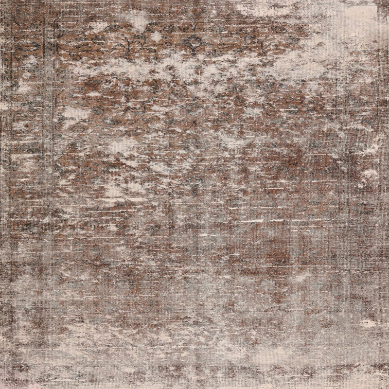 Tapis beige/gris traditionnel, Carré 5 pi