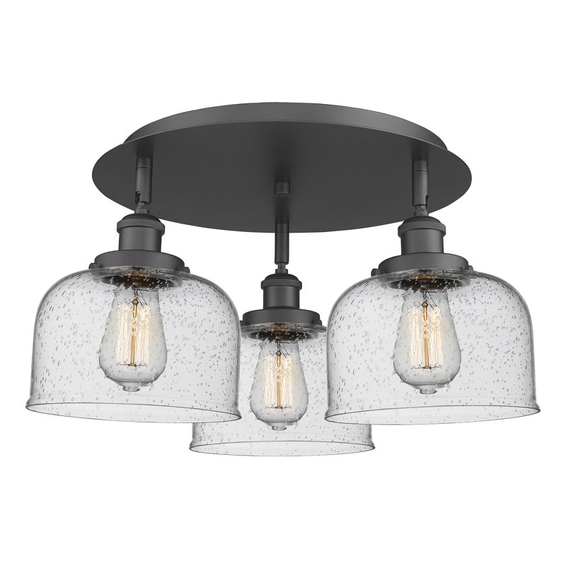 Bejtullah Glass Flush Mount, Seedy, Matte Black