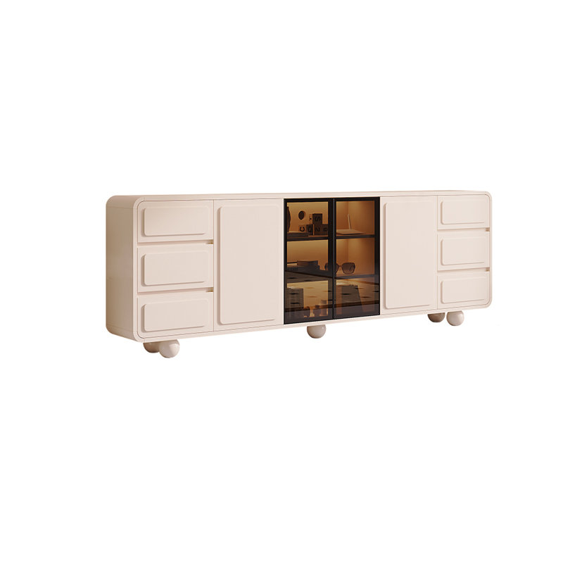 Meuble télé de rangement de style français, 86.61"