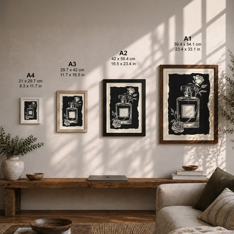 Elegance Botanical - Framed Print, A2 - 59.4 x 42.0 cm, Walnut