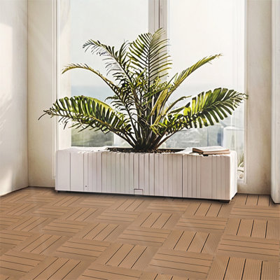 Plastic Composite Deck Tiles Set Of 35Pcs For Patios, Balconies, Rooftops