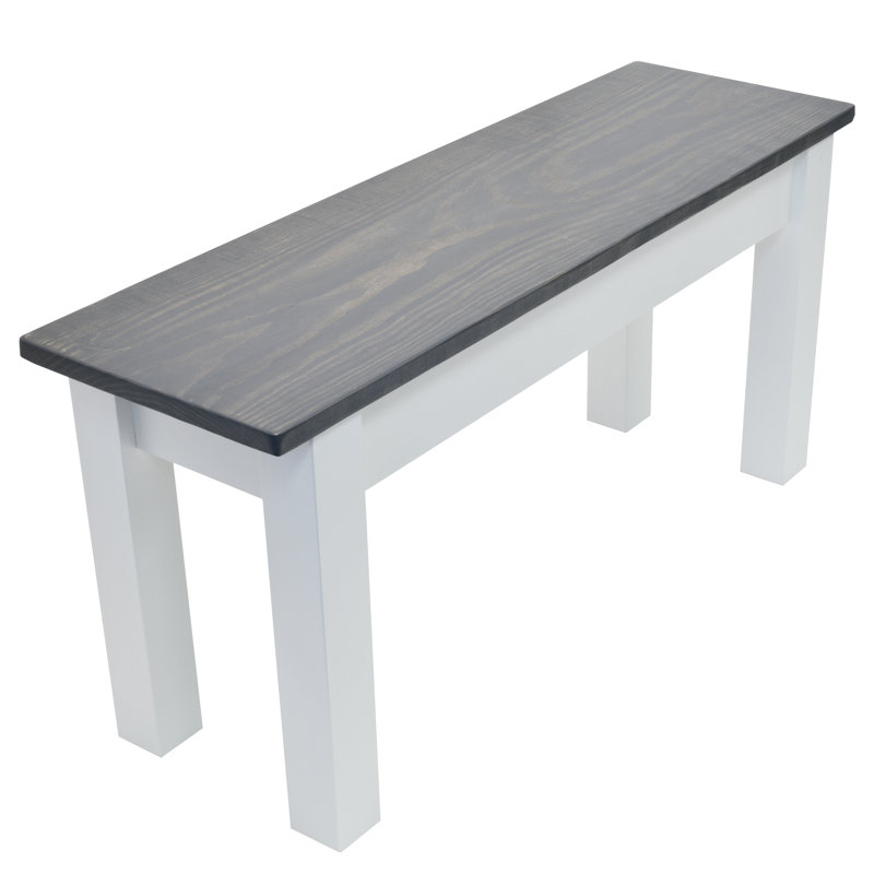 Tenny Solid Wood Bench, 17" H x 42" W x 12" D