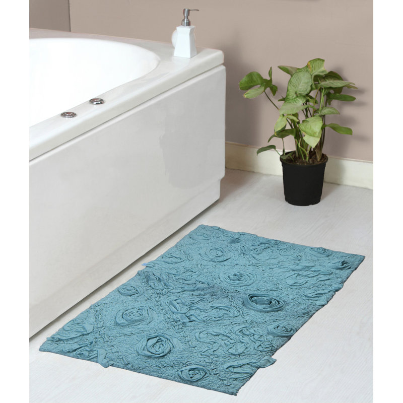 Tapis pour salle de bain Schoenberger, Bleu, L 34 po x l 21 po